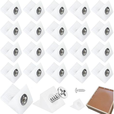 ZVD-100 Pièces Renfort Tiroir Connecteur, Réparateur de Fond de Tiroir Petites Tiroir Cales de Réparation, Fixations avec Vis pour Réparer les Affaissement des Étagère Meuble (1/4)