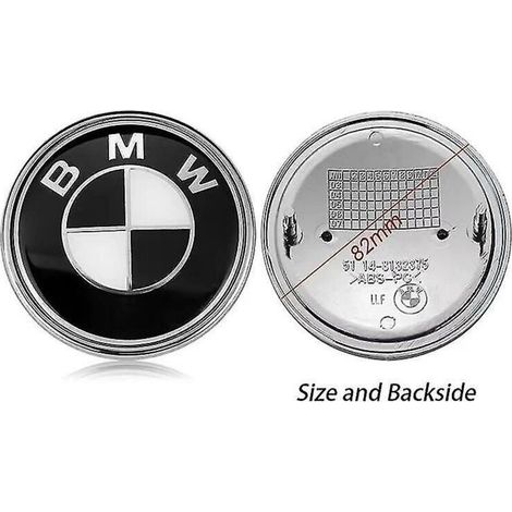 Emblème de capot BMW 82mm – Résine ABS et aluminium – Imperméable et antirouille – Compatible séries X3. X5. 3. 4. 5. 6. 7. 8 - Blanc82mm4