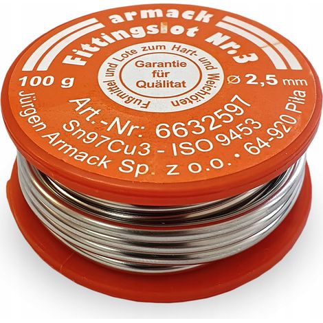 Saldatura dolce NR3 S-SN97CU3, diametro 2,5 mm, bobina da 100 g