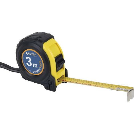 COFAN flexómetro protec. goma 19 mm x 3 m , Flexómetros recubiertos de goma con medidas de 3, 5 y 8 metros de longitud. (1/4)