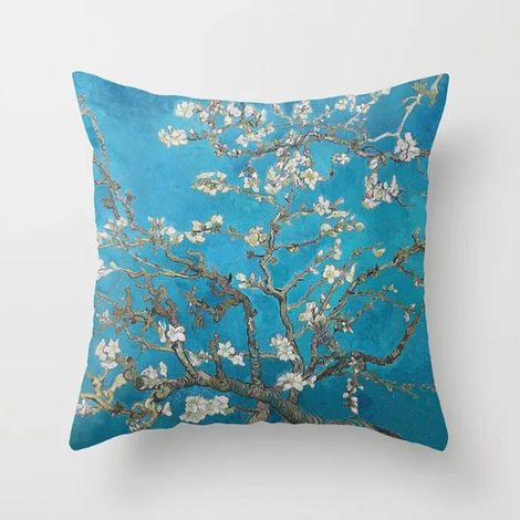 Taie Doreiller Coton Linen Imprimé Fleuri Double Face - Pour Canapé Lit Chaise Bureau Extérieur - 40x40 cm (1/5)