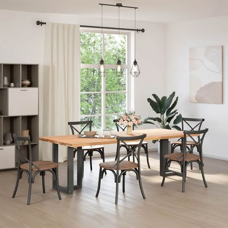Maison Exclusive - Esstischbeine T-Form 2 Stk. Anthrazit 60x35x(7