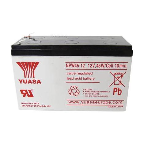 Yuasa NPW45-12 NP45W/12 Batterie au plomb 12 V 8.5 Ah plomb (AGM) (l x H x P) 151 x 97.5 x 65 mm cosses plates 6,35 mm auto-décharge réduite, sans e S221091 (1/2)