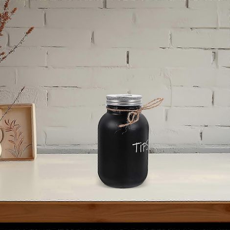 Tirelire ronde transparente en verre avec couvercle en liège, idéale pour les enfants et les adultes. Résistante et décorative, elle est parfaite pour la maison, le bureau ou un café. Lot de 1. (1/4)