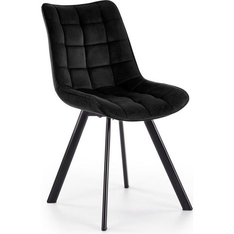 Chaise contemporaine en velours noir avec pieds en métal LIBERTY (1/5)