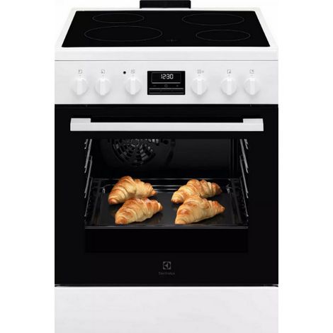 Electrolux – Cuisinière vitrocéramique 4 foyers – Classe énergétique A – Volume 58L – Nettoyage facile – Type de chaleur : électrique