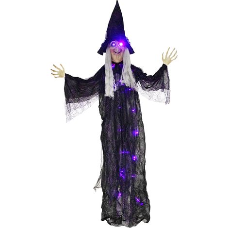 Outsunny Voice Activated Halloween Animatronics Witch, Battery Operated (1/5)