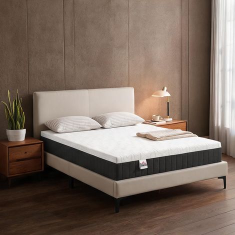 Matelas gris et blanc 190 x 140 x 25 cm (1/5)