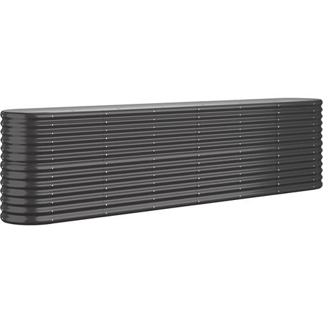 Jardinière, Pot de Fleurs d'extérieur, Acier enduit de poudre 260x40x68 cm Anthracite OIB7577E (1/5)