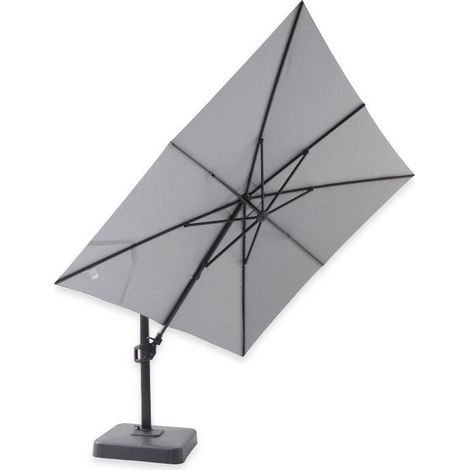 Parasol Déporté Carré Marbella 3 x 3 m toile acrylique Sunbrella Gris Lead Chiné (1/2)