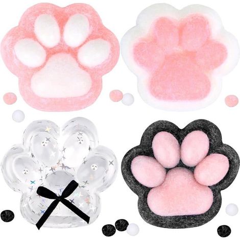 Adorables jouets en forme de pattes de chat,jouets anti-stress,jouets à presser en forme de pattes de chat,jouets doux et mignon-4pc (1/4)