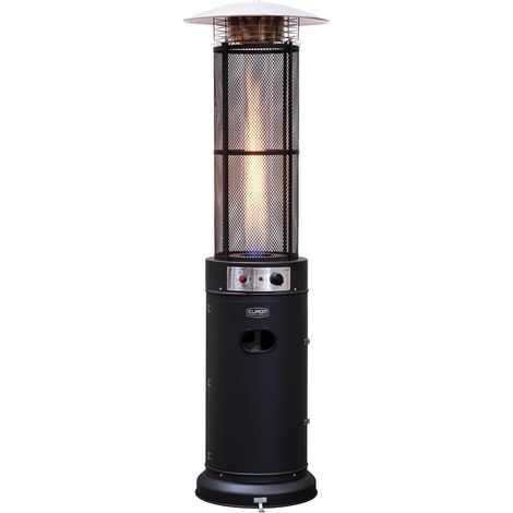 Chauffage Terrasse Gaz - 11kW - Ø565x1830mm - Noir - Roues - Saro (1/5)