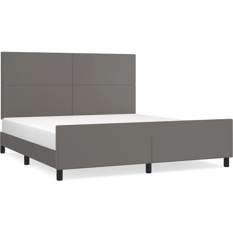 Maison Exclusive - Cadre de lit sans matelas gris 160x200 cm similicuir