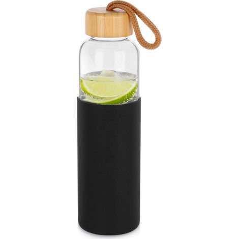 Bottiglia d'acqua in vetro con coperchio in silicone da 500 ml (1/5)
