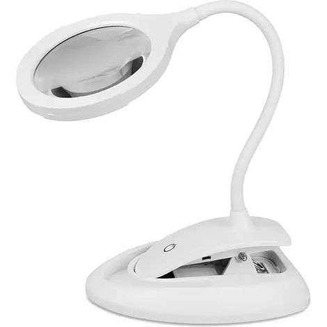 Lente d'ingrandimento con luce e supporto, ricaricabile tramite USB, ingrandimento 5x e 10x, grande lente da 110 mm, ideale per la lettura, i lavori artigianali e la riparazione di gioielli.