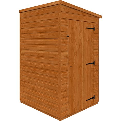4 x 4 Feet Flex Pent Windowless 12mm Flex - Solid Wood/Softwood/Pine - L123.8 x W115 x H203 cm - Burnt Orange