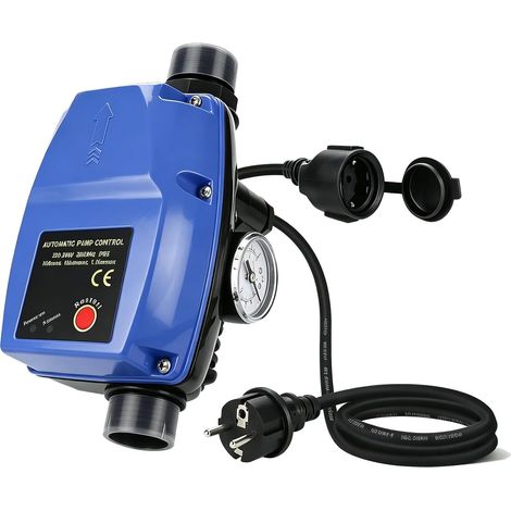 Commande de pompe, pompe d'augmentation de la pression d'eau avec protection contre la marche à sec, indicateur de pression et câble, commande de pompe IP65, interrupteur de pression max. 10 bar (1/5)