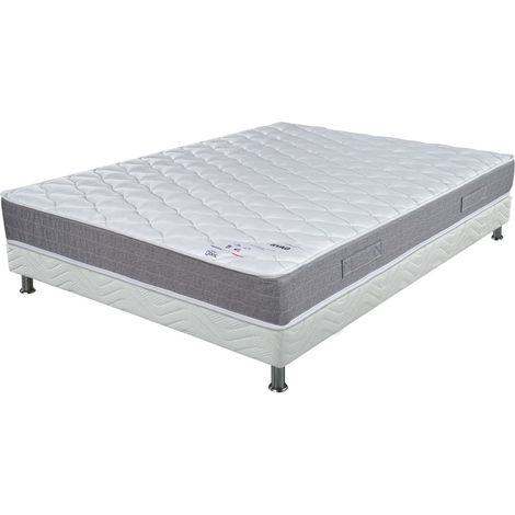 Matelas Ryad + sommier tapissier Omega - 140x190 - Ressorts - Hauteur 21 cm (1/5)