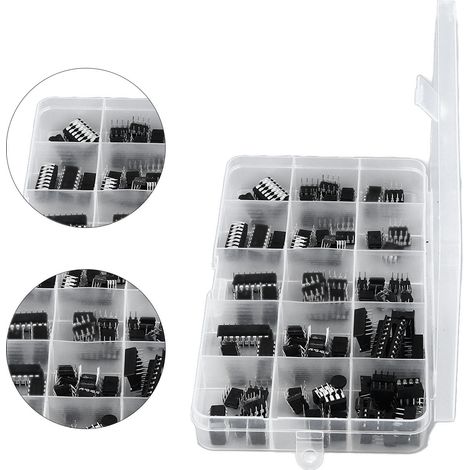 Assortiment de puces de Circuit intégré, 100 pièces, 12 Types de puces d'amplificateur et 20 prises DIP, synchronisation à précision unique