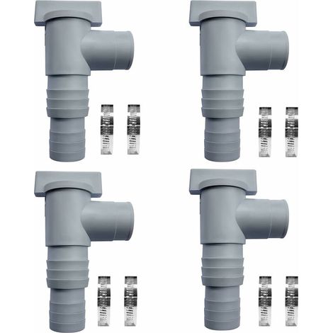 Vanne piscine Vanne d'entretien/d'arrêt pour Piscine avec Raccord De Tuyau De 32mm, Robinet D'arrêt avec 2 Colliers De Serrage, Double Split Tuyau Valve Plunger Accessoires De Piscine (Lot de 4) LangR (1/4)