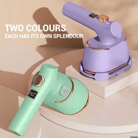 Défroisseur vapeur pliable pour vêtements, fer à main pratique pour la maison et les voyages, grande vapeur verte (1/5)