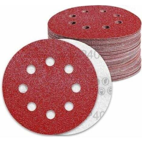 70 Pièces Disques Abrasifs 125mm Grain 40 Papier Poncer 8 Trous Disque Poncage pour Ponceuse Excentrique (1/4)