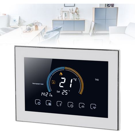 BHT 8000GB Programmierbarer Smart-Thermostat, Schlafzimmerthermostat mit App-Sprachsteuerung, Touchscreen-LCD, Weiß (1/5)