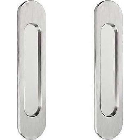 Porte coulissante ovale en alliage d'aluminium brossé auto-adhésif (1/5)