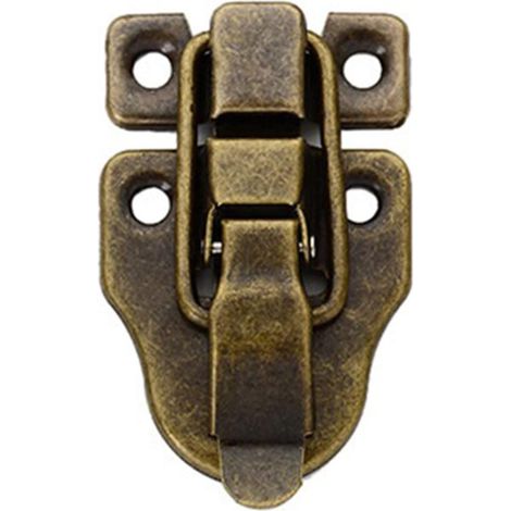 Loquet décoratif ancien en bois pour boîte ou meuble, avec (1/5)