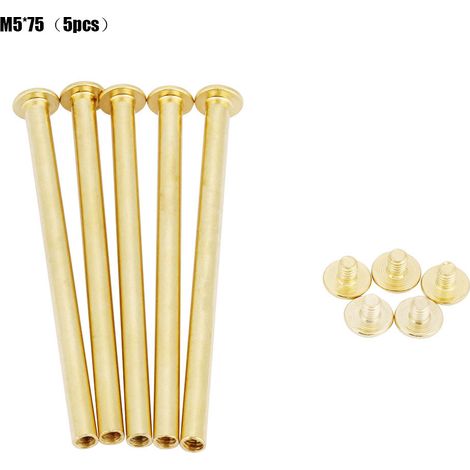 Lot de 5 rivets à tête plate M5 pour albums de livres et loisirs créatifs (M575)