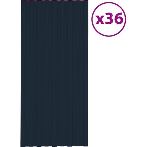 Vidaxl – Panneau de toiture 36 pcs en acier galvanisé anthracite 100 x 45 cm – Épaisseur 0,23 mm – Installation facile pour structures temporaires (1/7)