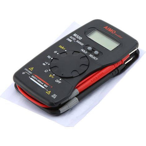 Multimetro digitale LCD AIMO M320, misurazione di frequenza, capacità, funzione di memorizzazione dati, selezione automatica della portata -