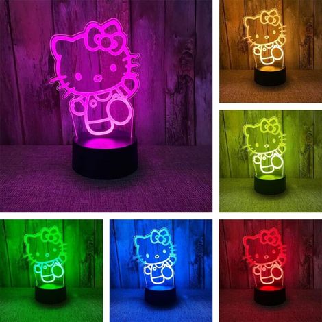Kitty Night Light, 7-Color LED Cat Bedside Lamp with Smart Touch Control, Kawaii Bedroom Decor Lamp, Birthday Gift for Boys and Girls, Christmas Gift (1/5)