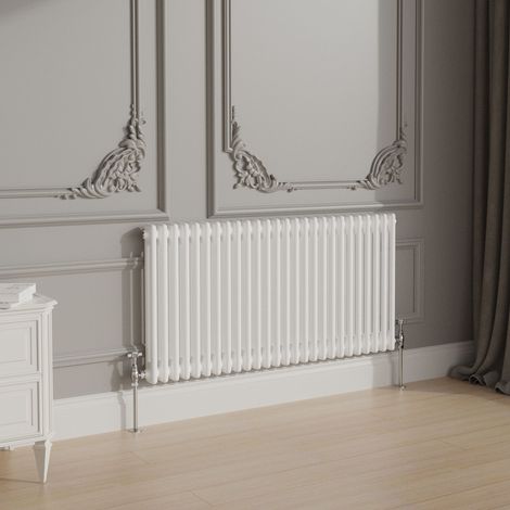 NRG White Traditional Cast Iron Style Radiator Central Heating Rads Horizontal 2 Column 600x1190mm (1/3)