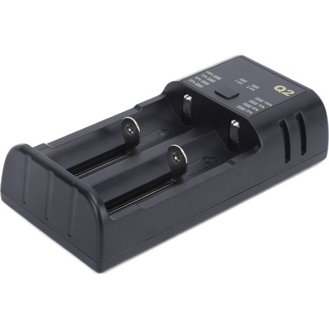 Chargeur portable multifonction noir avec indicateur LED - Batterie externe compacte de secours (1/5)