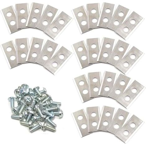 Lames de tondeuses, 30 Pcs Robots Longue durée, vis incluses, pour Les Robot Tondeuse Worx Landroid, Landxcape et Einhell, Lames de Rechange, Argent