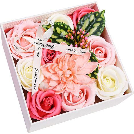 Duftende Rosenseife mit Grußkarte und Geschenkbox (künstliche Rose) (1/5)