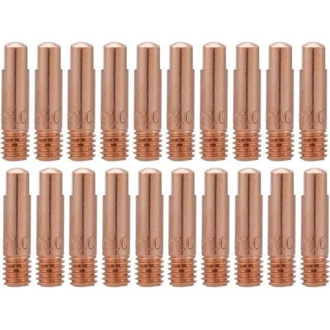 20Pcs Soudure Pointe de Tube Contact en Cuivre pour Consommables de Torche de Soudage 15AK MIG(1.0) (1/5)