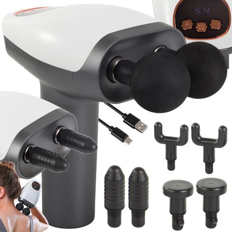 Pistolet de massage double - Puissant, 10 vitesses, écran LCD-AquaForge