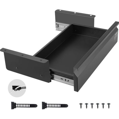 Tiroir Coulissant sous Bureau, 440x223x101 mm, Tiroir Organisateur de Rangement de Bureau Caché, Capacité de Charge 5 kg, Espace Économisé pour Maison sous Table, Poste de Travail Assis-debout (1/5)