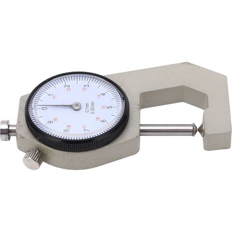 Micromètre d'épaisseur portable à échelle transparente et aiguille, résistant à l'usure, pour mesures de 0 à 20 mm. (1/5)
