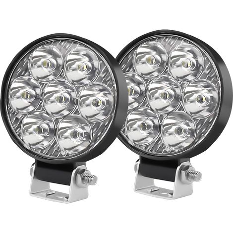 2.5 inch 24W Round LED Work Light 12V 24V 2pcs Mini LED Work Lights IP68 6500K for Off-Road Vehicles, Cars, ATVs, UTVs, SUVs, Trucks, Motorcycles, Farm Machinery, Tractors (1/5)
