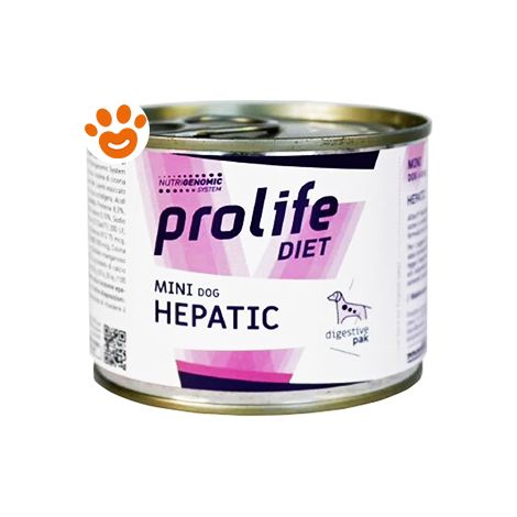 Prolife Dog Veterinary Mini Hepatic  - Prolife Dog Veterinary Mini Hepatic - Lattina Da 200 Gr