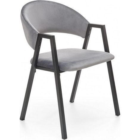 Chaise de salle à manger velours gris Brokem (1/5)