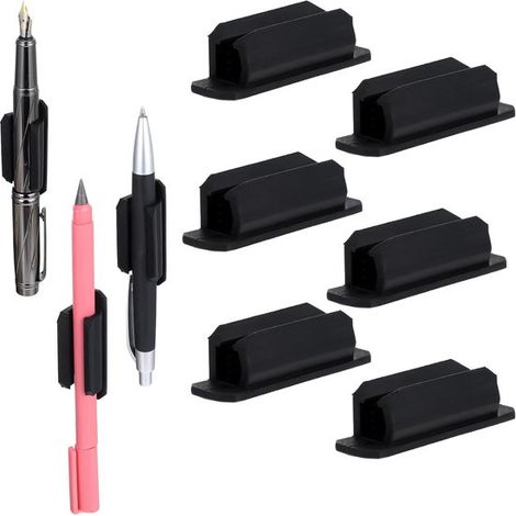 6 clip portapenne in silicone, portapenne flessibili e clip per evidenziatori per ufficio, scuola e casa, per insegnanti e studenti (1/5)