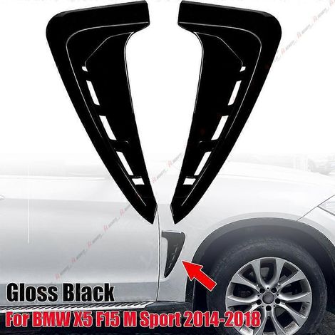 Cache d'aération d'aile latérale noir brillant pour BMW X5 F15 2014-2018 (1/5)
