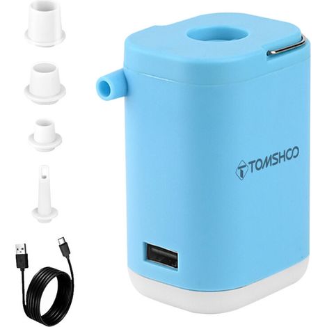 Mini pompe à air électrique pour structures gonflables 4 en 1 Pompe à air portable de camping avec lumière intégrée Batterie externe Gonflage et dégonflage rapides Petite pompe,DUBUNS
