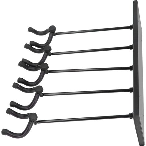 Support mural pour guitare, panneau de jonction en alliage d'aluminium, crochet en acier, support rotatif pour basse, violon, mandoline et banjo, noir (1/5)