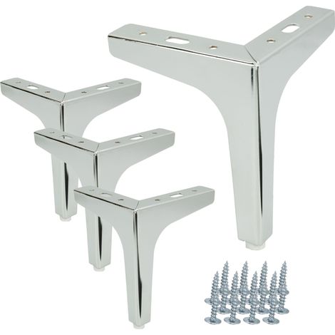 Set di 4 gambe per mobili Anchor argento cromato altezza 15 cm (1/5)