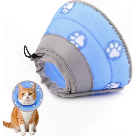 Collier de convalescence réglable pour chat, tissu doux et confortable, design respectueux des animaux, tour de cou 8 à 10 pouces, idéal pour la cicatrisation post-opératoire (1/5)